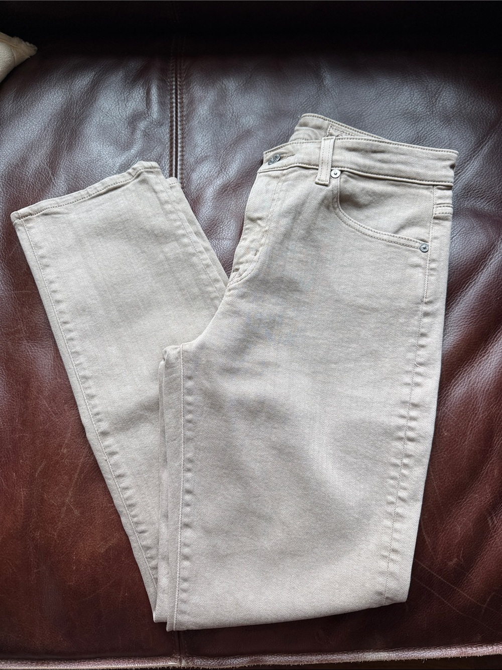 AG Adriano Goldschmied Skinny Jeans in Light Taupe